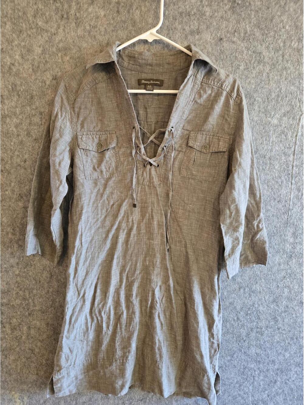 Tommy Bahamas S/P 100% Linen Dress Cottage Beach Vacay Boho
